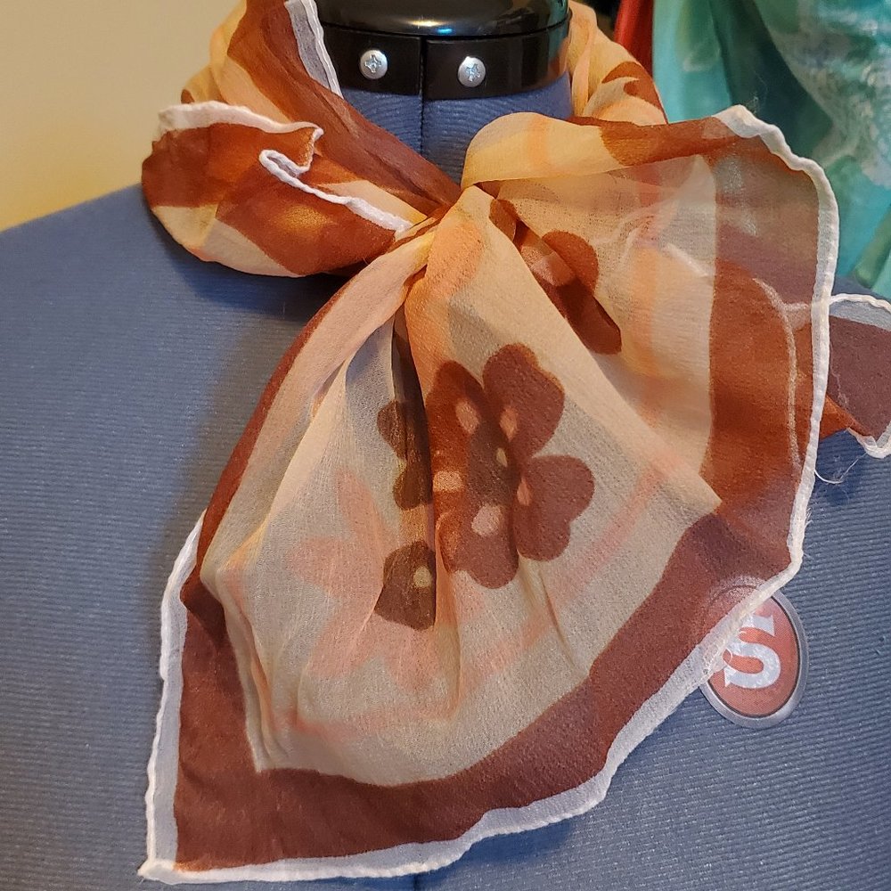 Vintage sheer floral scarf